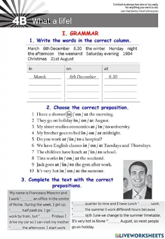 Unit 4B: What a life!