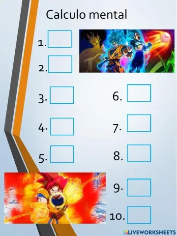 Calculo mental con números decimales.