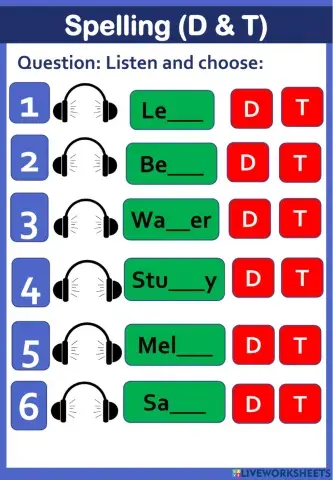 Letters T & D exercise 1