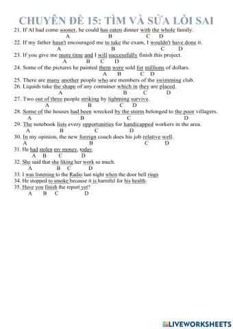 Chữa lỗi sai - Error Correction