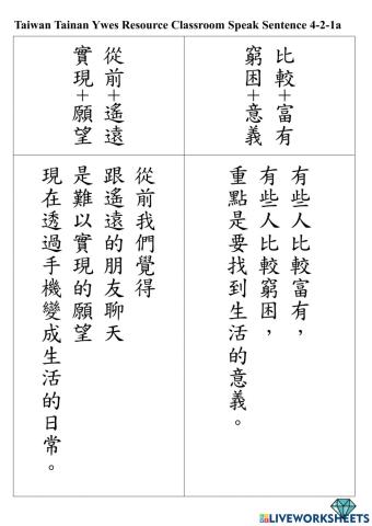 4-2-1a listen and read sentence