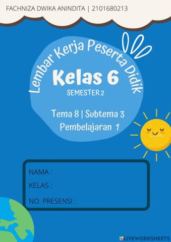 LKPD Kelas 6 Tema 8 Subtema 3 PB 1 Muatan Bahasa Indonesia
