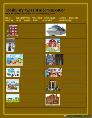 Types of accommodation
