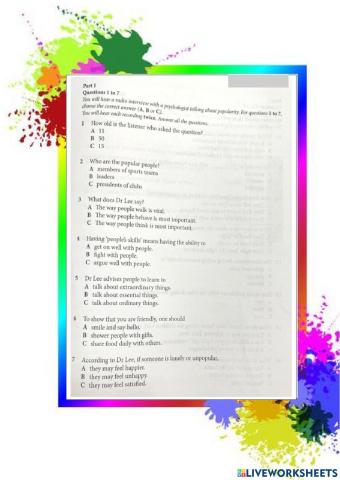 Listening Form 5 CEFR 1