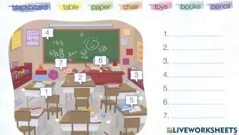 Label the things in the classroom.