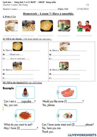 3A1-Lesson 7-Have a smoothie