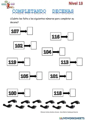 Completar decenas 13