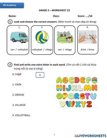 IIG-Grade 2-Worksheet 22