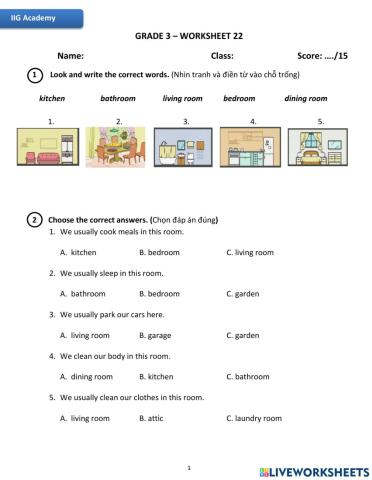 IIG-Grade 3-Worksheet 22