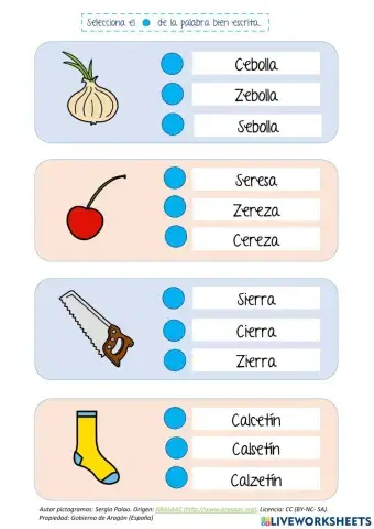 Discriminación s-c-z ficha 2