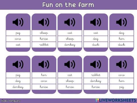 Fun on the farm - Listening