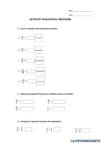 Activitat fraccions