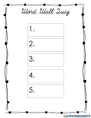 Sight Words Quiz