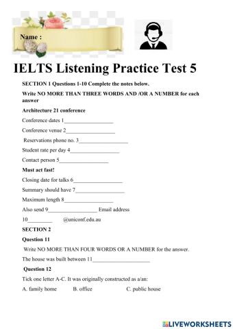Listening Test 5