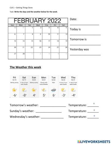 Weather and Dates
