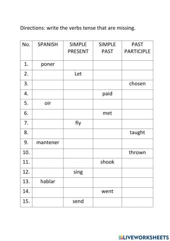 Practice irregular verbs