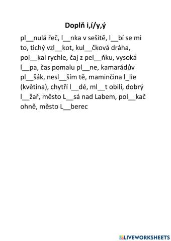 Vyjmenovaná slova po L