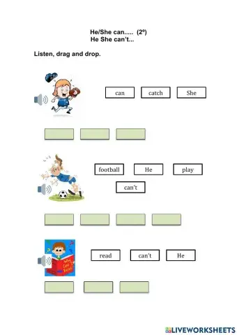 He-She can-can't ... 2º