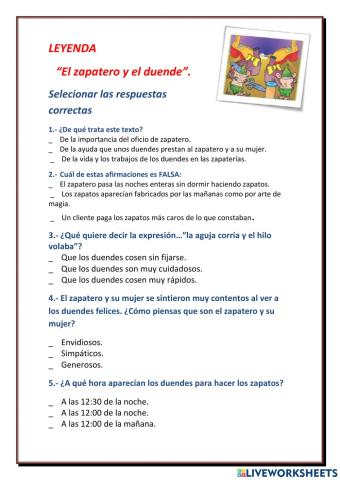 Los duendes y el zapatero