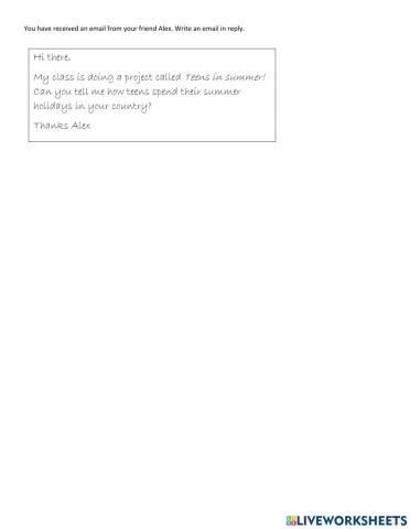 D class Unit 3 writing