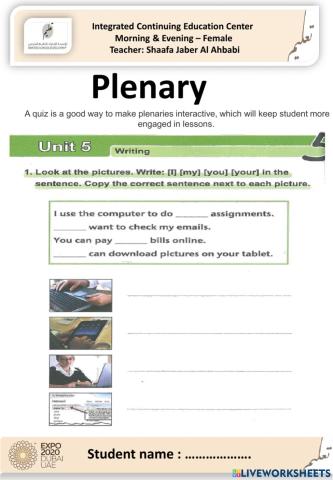 Unit 5 lesson 6 complete the sentences