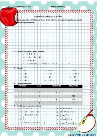 Repaso de potencias y propiedades