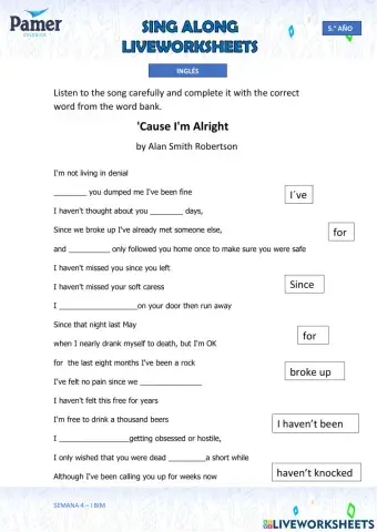 SAL-SEM4-5. año-ING-I BIM-CAUSE I AM ALRIGHT