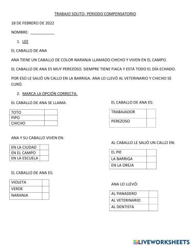 Evaluación  de lengua