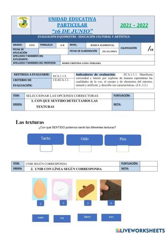 Examen de ii q 4to grado