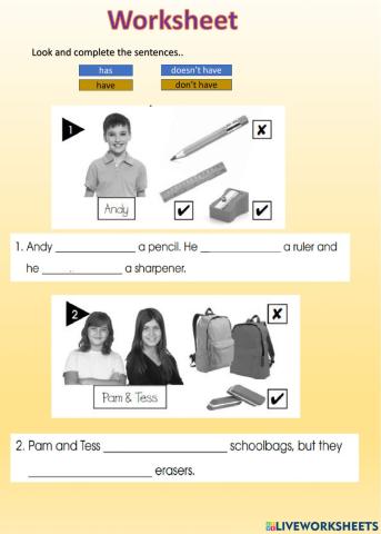 4th. has-have-don't have-doesn't have