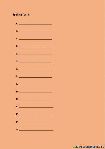Spelling test