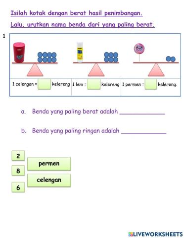 Tema 6 Sub 3 Perbandingan Benda