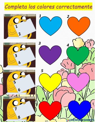 Completa los colores