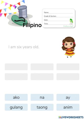 Pagbuo ng Pangungusap sa Filipino - HuntersWoodsPH.com Worksheet