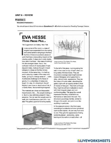 Reading Practice Unit 6