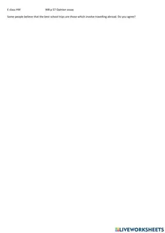 E class WB p 57 School Trips