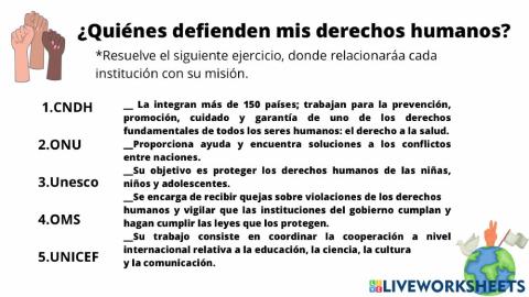 Quiénes defienden mis derechos humanos