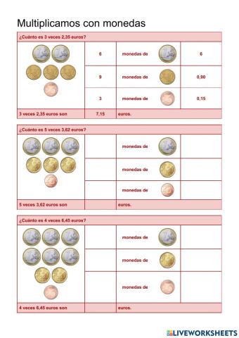 Multiplicamos con dinero