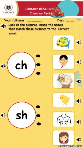 Phonics sh ch