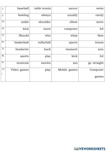 Odd one out, theme 5. grade 5