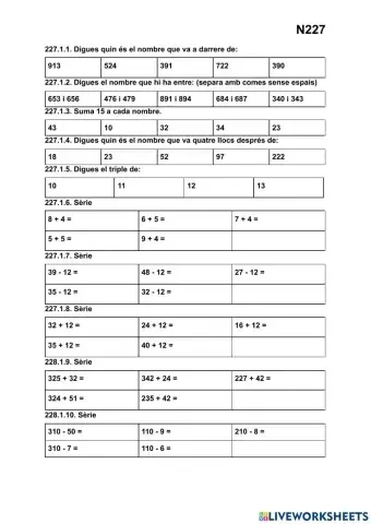 Càlcul analític N227