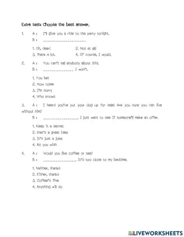 Situational dialogue-extra test