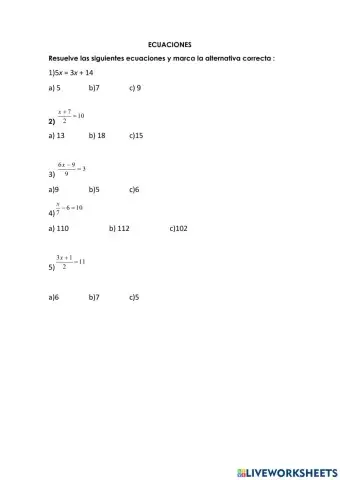 Ecuaciones de primer grado
