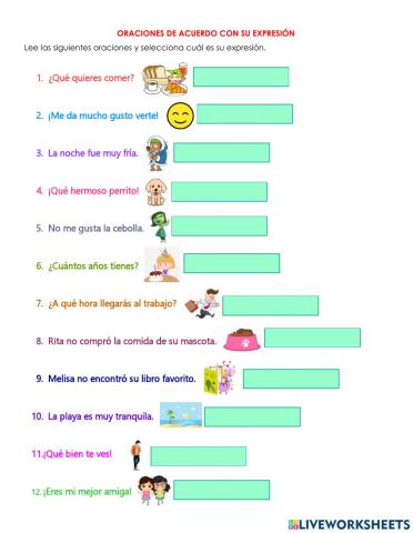 Oraciones de acuerdo con su expresión