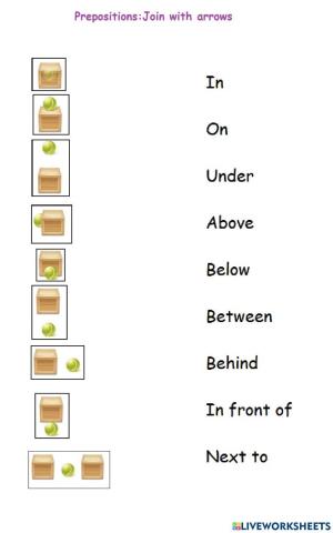 Preposiciones en ingles.Unir