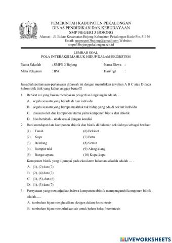 Interaksi Mahluk Hidup