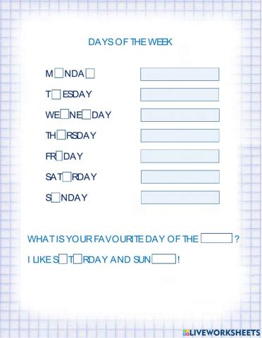 Days of the Week