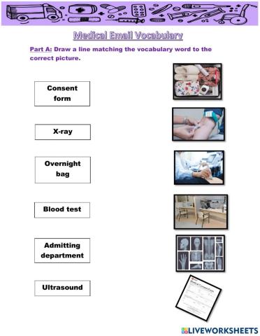 Medical email vocabulary