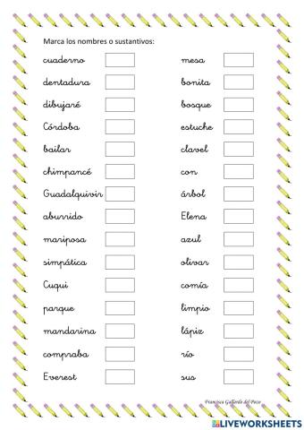 Reconocer sustantivos