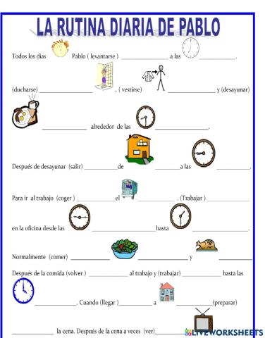 Los verbos en una rutina
